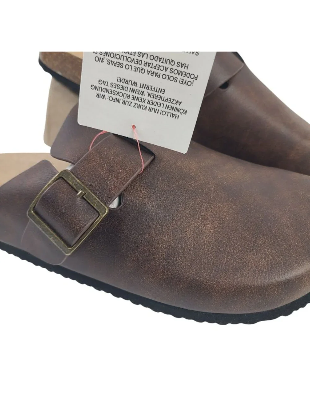 NEW ASOS Design Men's Mule Sandals With Cork Sole In Oily Brown Sz 12